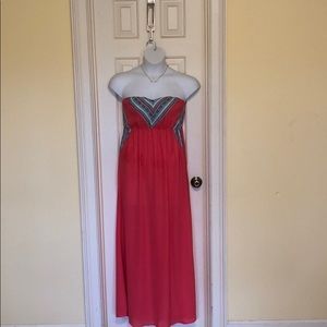 Coral Summer Maxi Dress